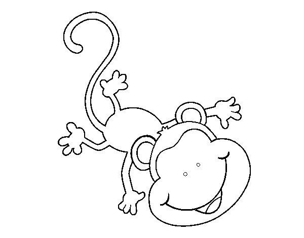 Amusing monkey coloring page
