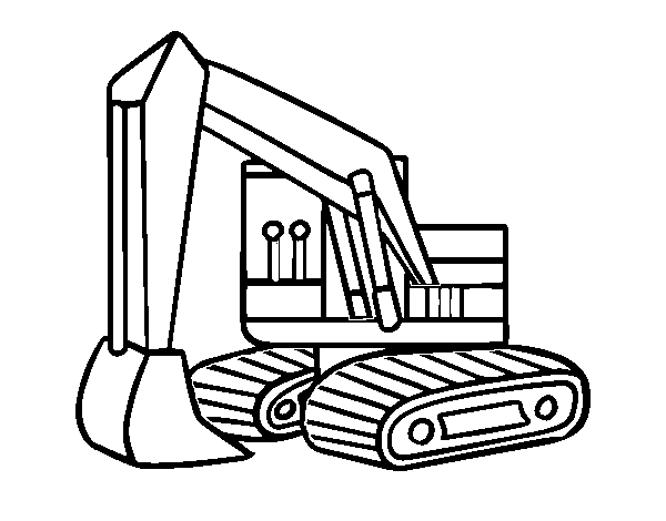An excavator coloring page