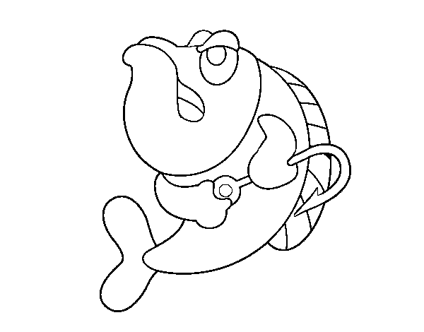 Angry fish coloring page