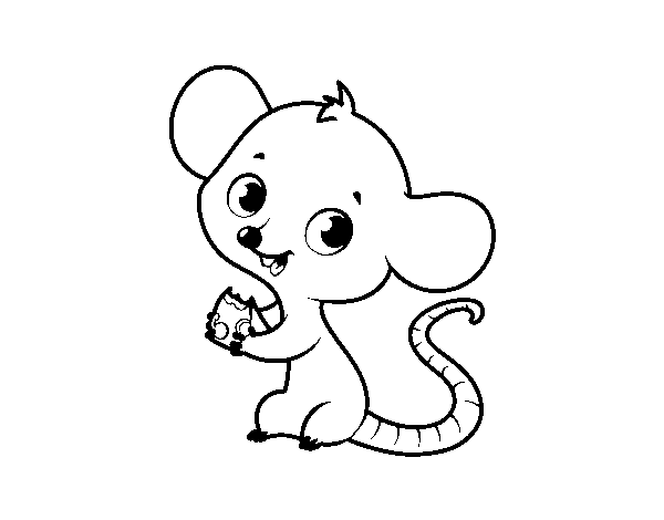Baby mouse coloring page