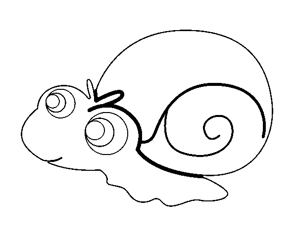 Baby snail coloring page