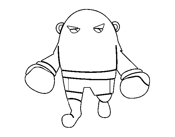 Bald boxer coloring page