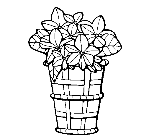 Basket of flowers 3 coloring page