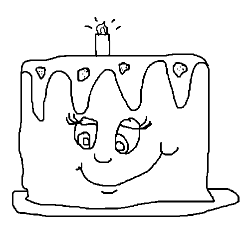 Birthday cake II coloring page