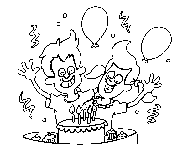 Brothers birthday coloring page