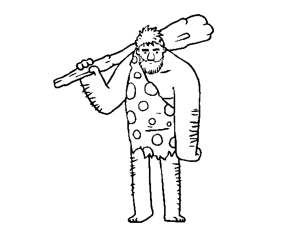 Caveman coloring page