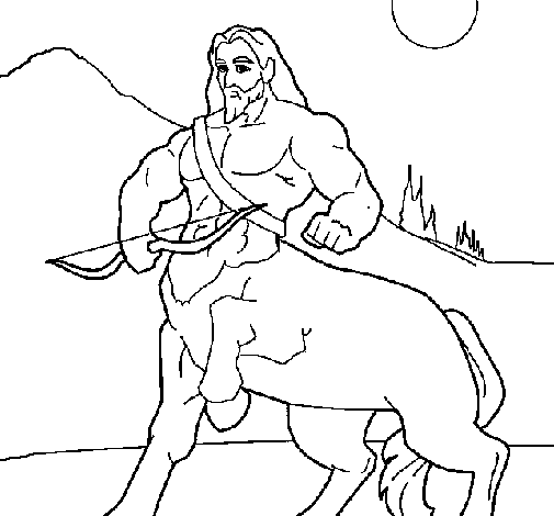 Centaur with bow coloring page