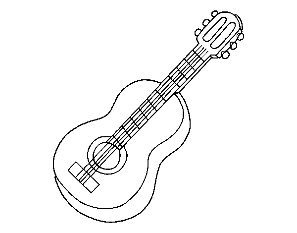 Classical guitar coloring page