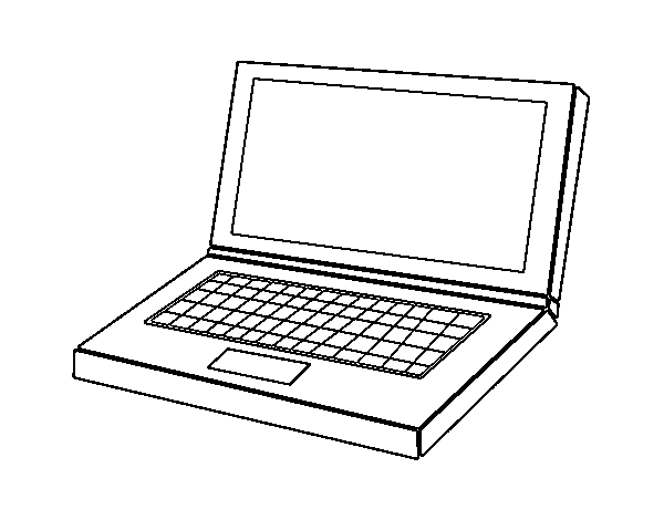 Computer laptop coloring page