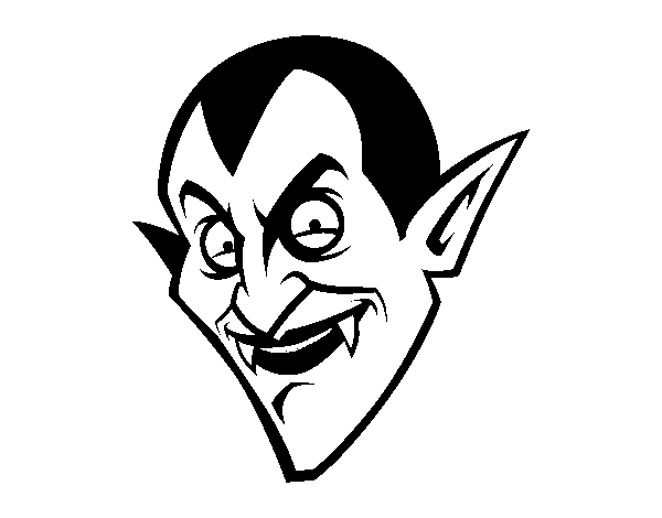Count Dracula head  coloring page