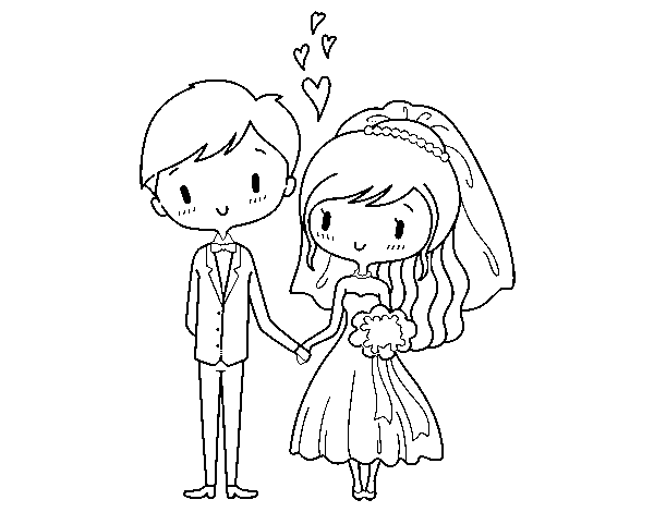 Couple very in love coloring page