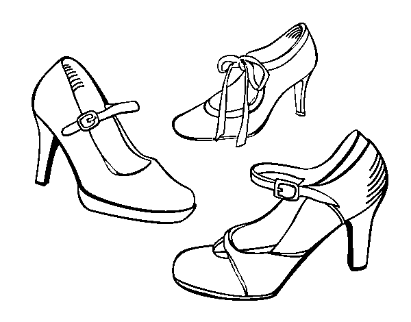 Court shoes coloring page