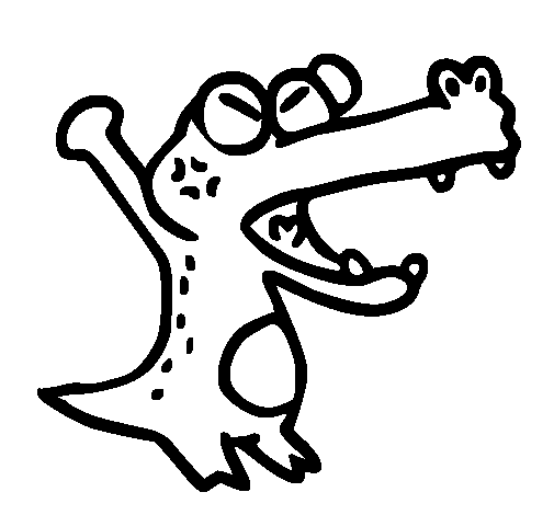 Crocodile yelling coloring page