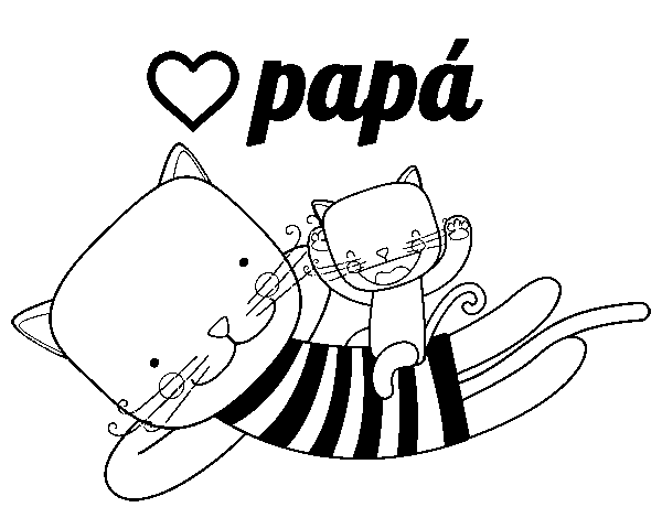 Dad cat coloring page