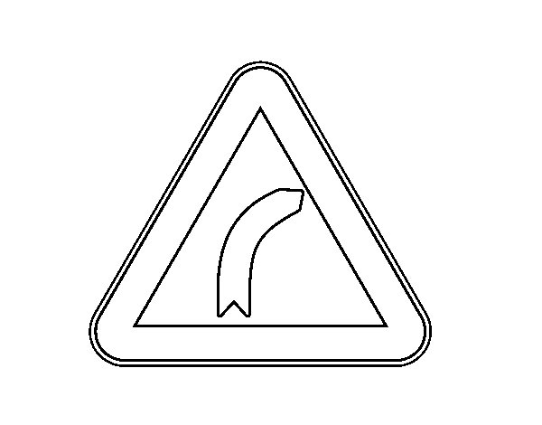 Dangerous curve to the right coloring page