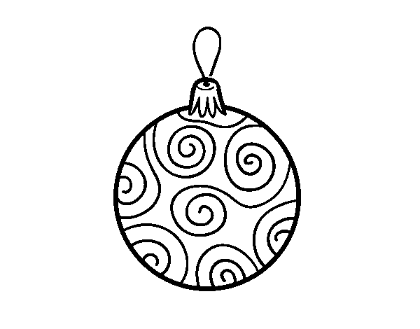 Decorated Christmas tree ball coloring page