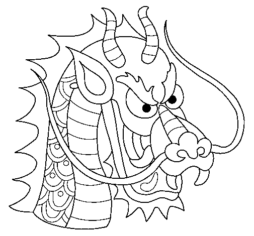Dragon's head coloring page