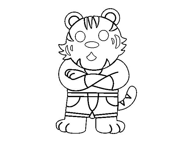 Dress tiger coloring page