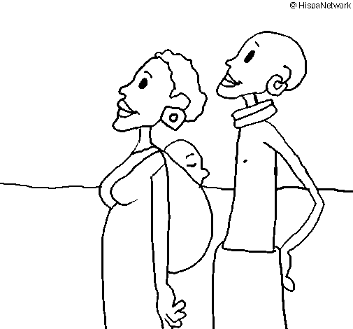 Family from Zambia coloring page