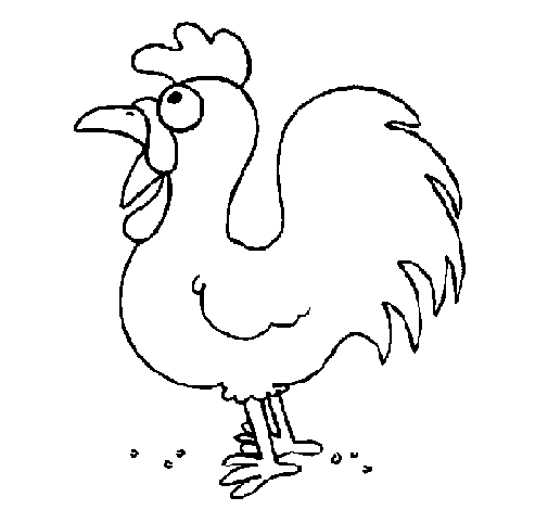 Farm cockerel coloring page