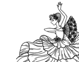 Flamenco woman coloring page