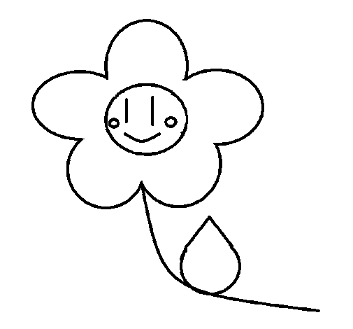 Flower happy coloring page