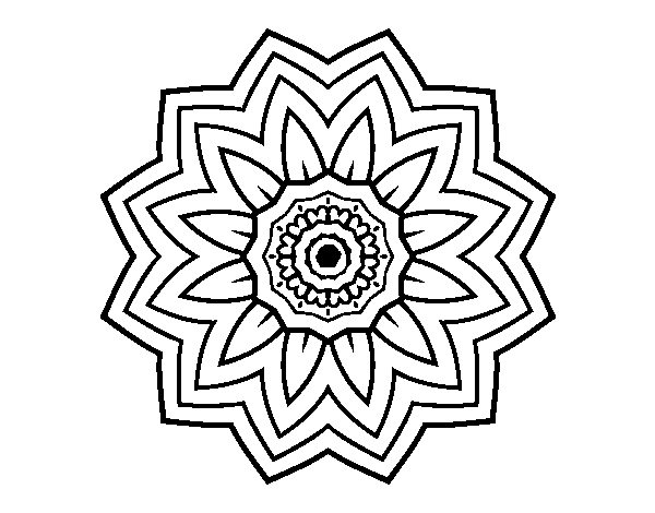 Flower mandala of sunflower coloring page