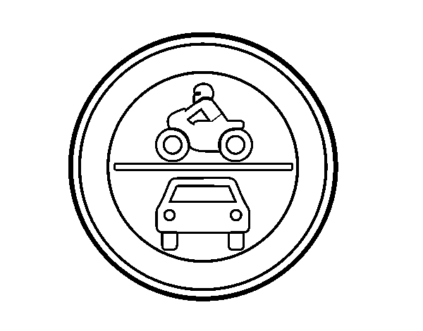 Forbidden entry to motor vehicles coloring page