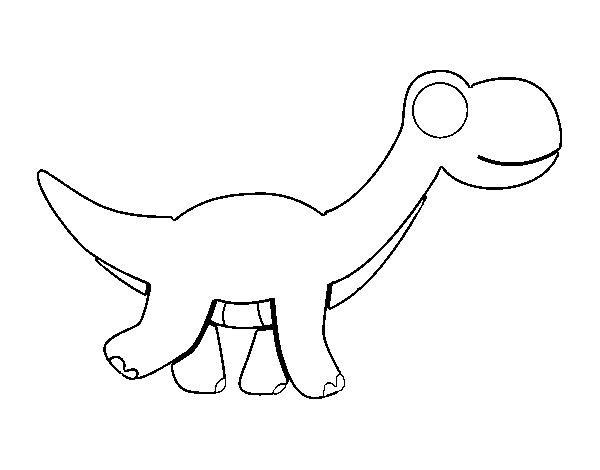 Happy Diplodocus coloring page