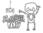 Happy Halloween party coloring page