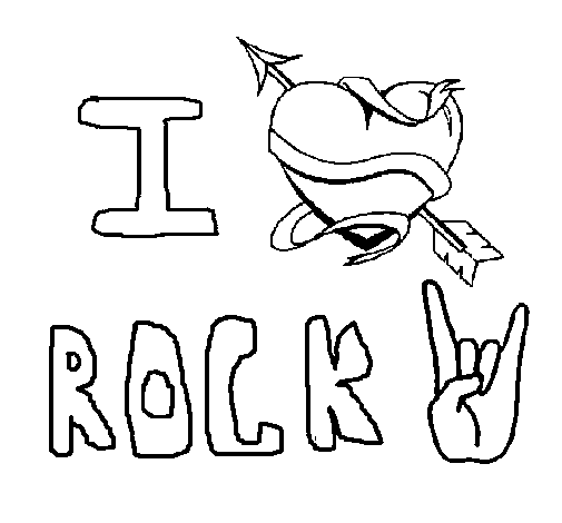 I love rock coloring page