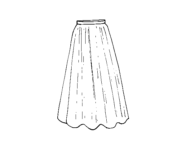 Long skirt coloring page