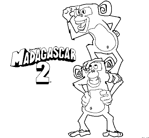 Madagascar 2 Manson & Phil coloring page