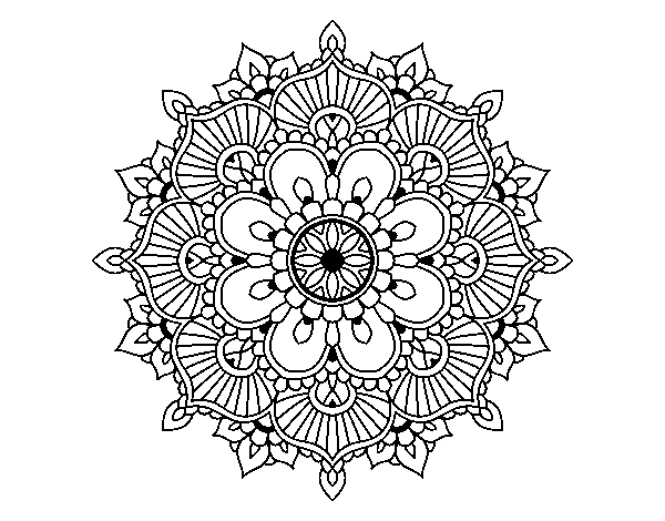 Mandala floral flash coloring page
