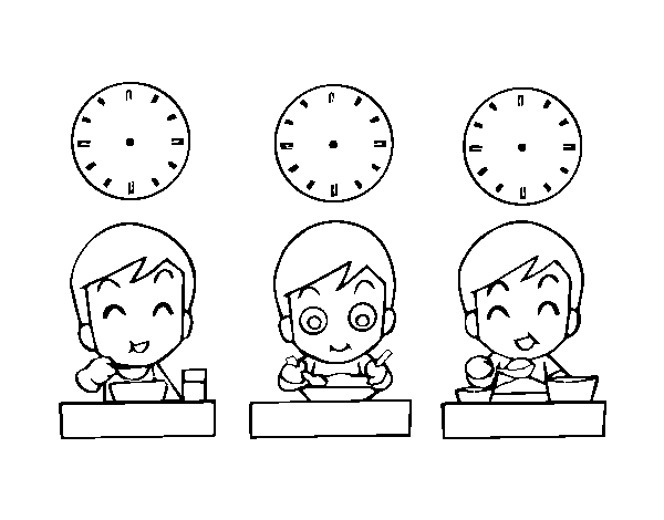 Meal times coloring page