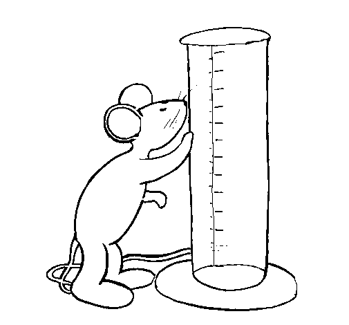 Mouse and test tube coloring page