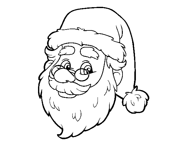 One Santa Claus face coloring page