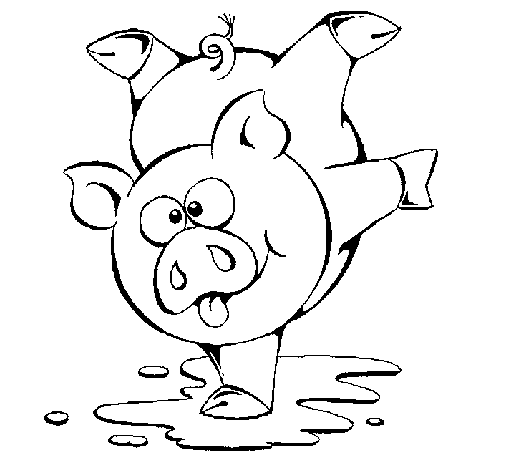 Piglet playing coloring page