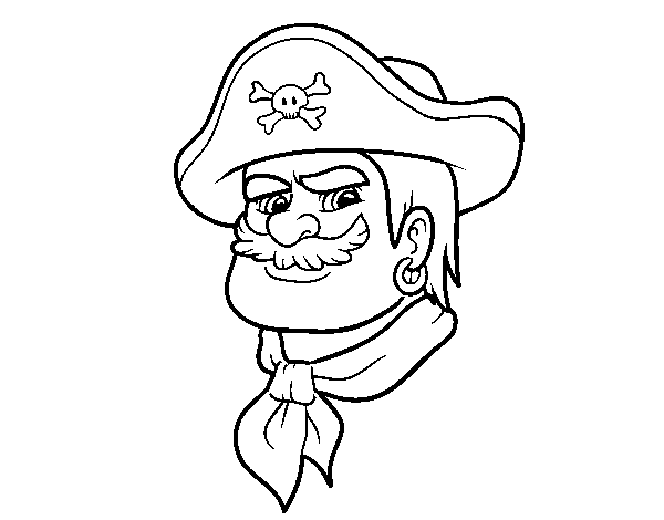 Pirate head coloring page
