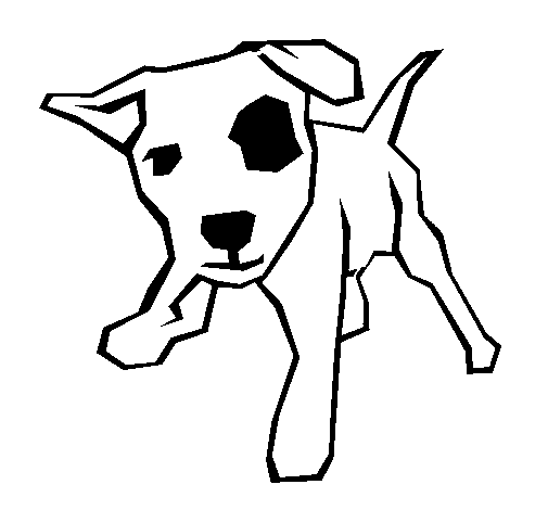 Puppy with a spot over its eye coloring page