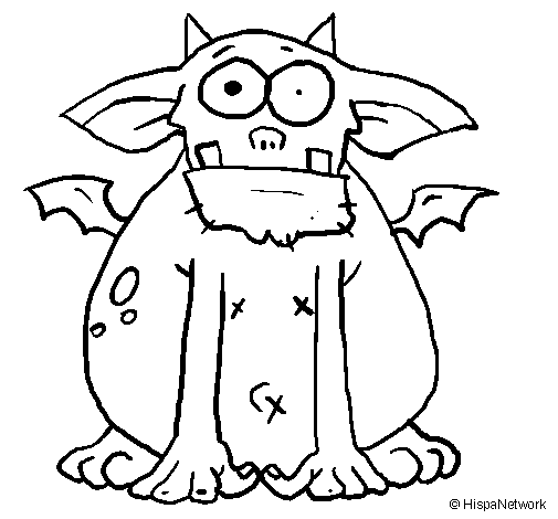 Seated gargoyle coloring page