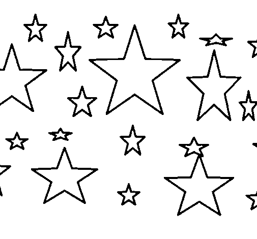 Set of stars coloring page