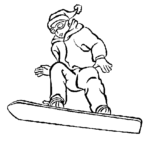 Snowboard coloring page