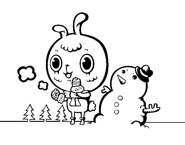 Snowy Day coloring page