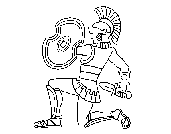 Soldier crouching coloring page