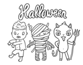 Some monsters for Halloween coloring page