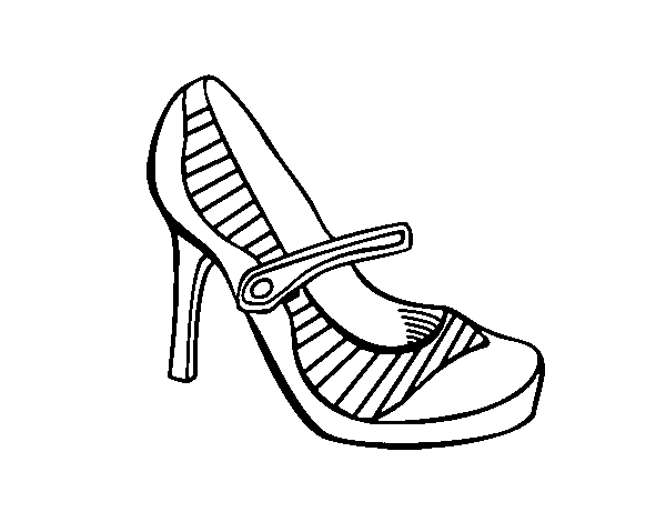 Sport heel shoes coloring page