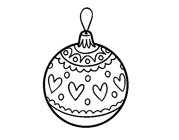 Stamped Christmas bauble coloring page
