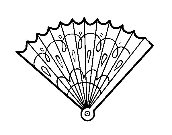 Stamped hand fan coloring page - Coloringcrew.com