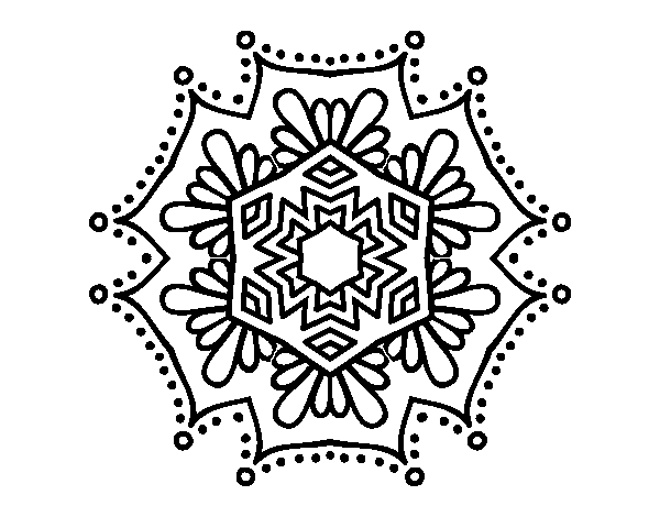 Symmetrical flower mandala coloring page